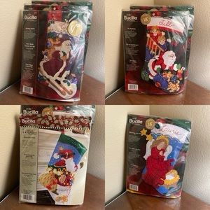 Bucilla felt stocking kits, $40 for all 4
